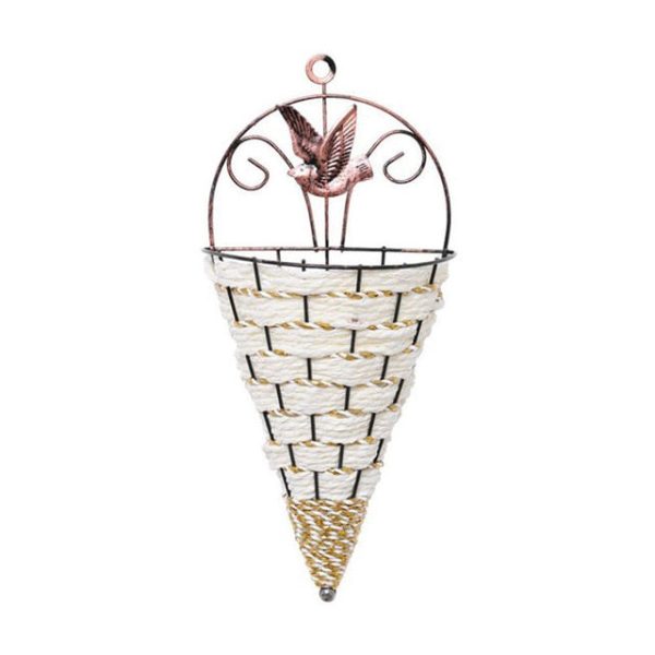 Natural Wicker Flower Basket Wall Vase - Image 2