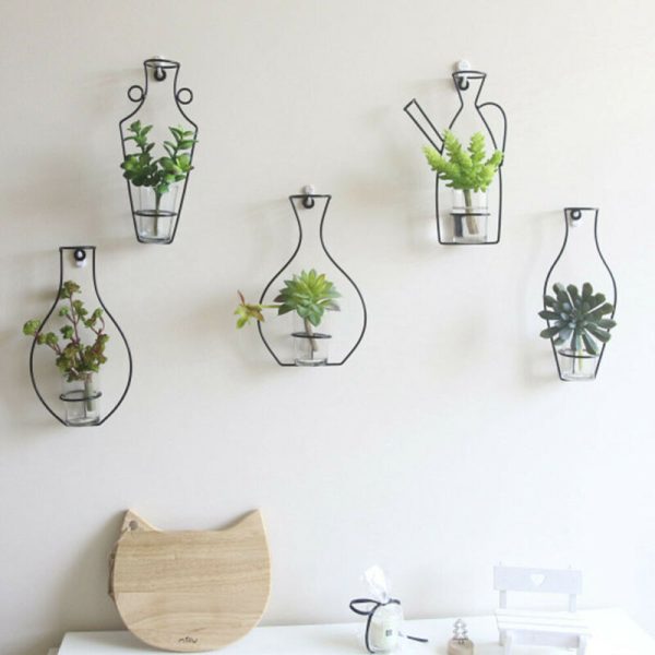 Nordic Style Iron Frame Wall Vase