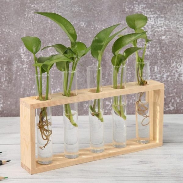 Wood Frame Glass Vase - Image 11