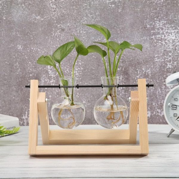 Wood Frame Glass Vase - Image 22