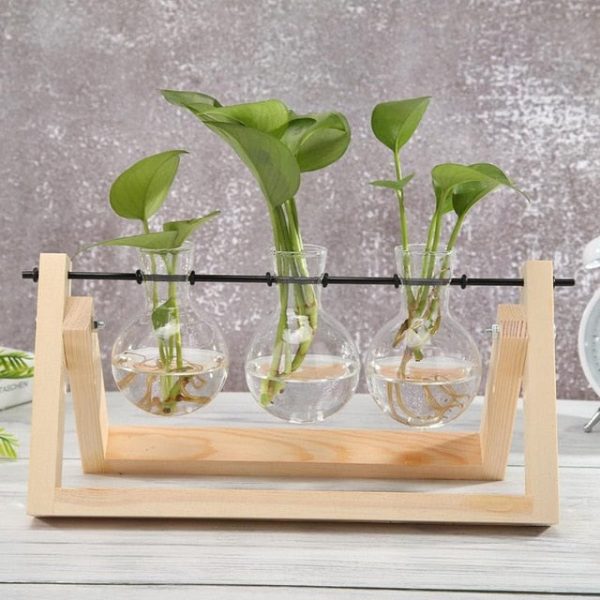 Wood Frame Glass Vase - Image 3