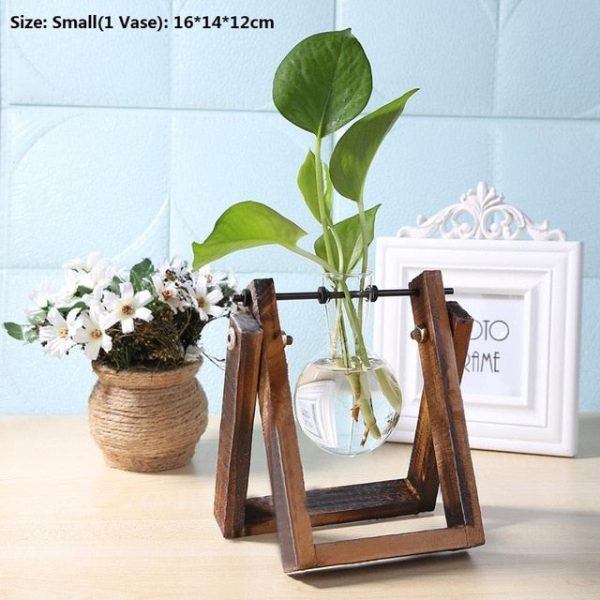 Wood Frame Glass Vase - Image 10