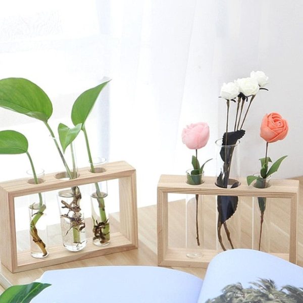 Wood Frame Glass Vase - Image 13